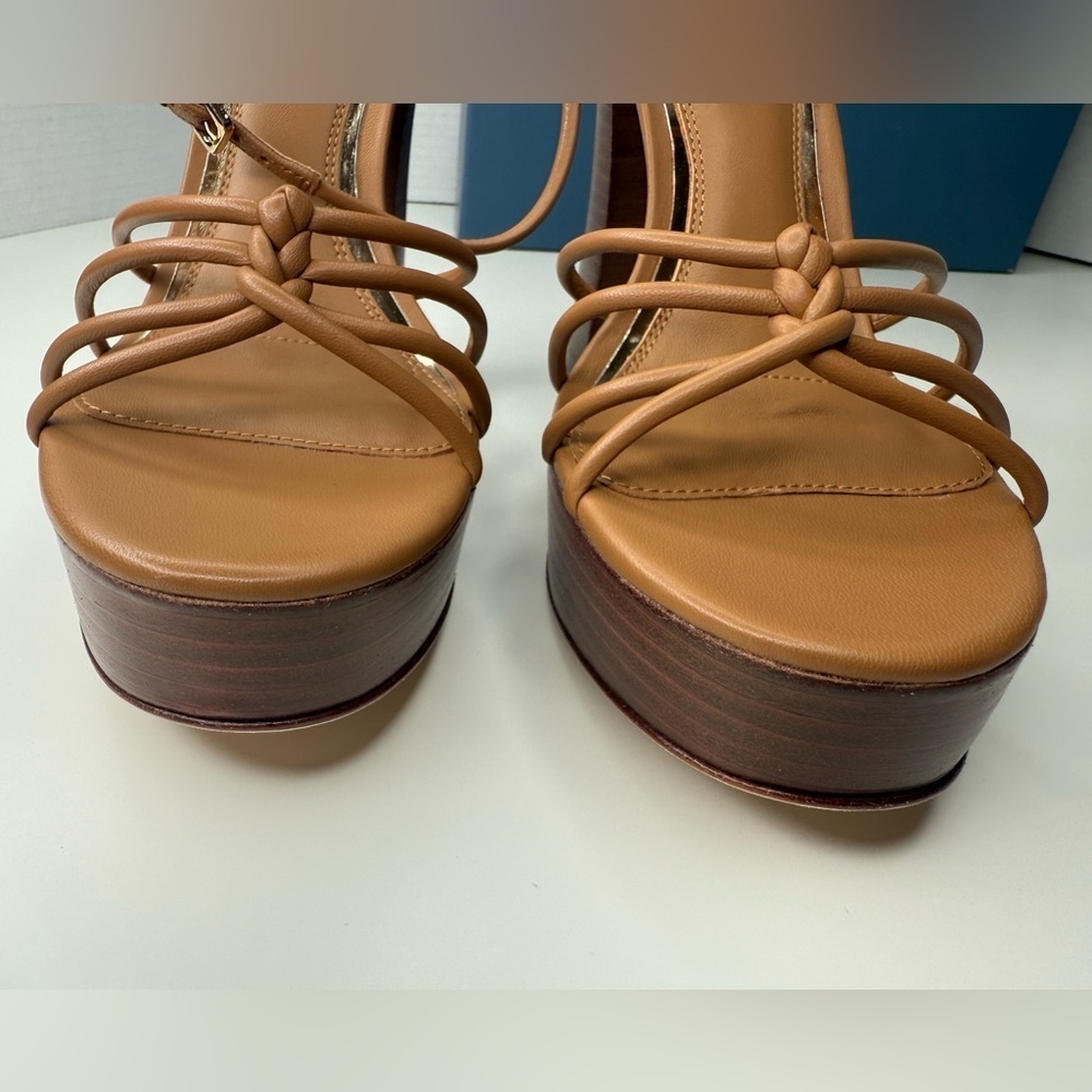 Paige Hailey Platform Sandal in Cognac Leather Size 10 NWT Strappy Euro Summer - Picture 7 of 15